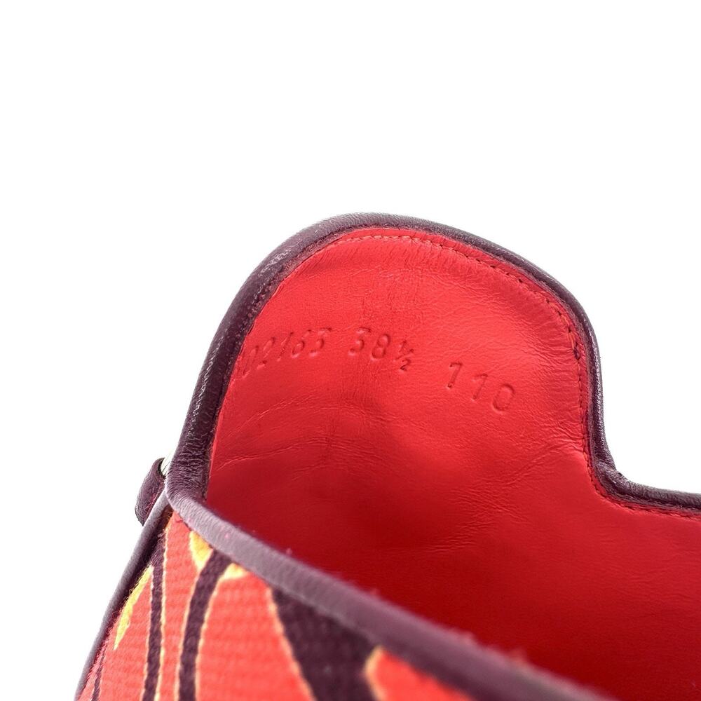 NIB Gucci Princetown Mules EU 38.5 US 8.5 Horsebit Print Orange Multi $990 - Picture 12 of 13